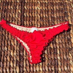 Red Ruffled Women’s Bikini Bottom